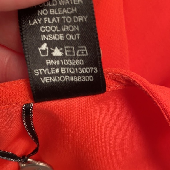 BKE coral beaded layered three quarter sleeve v-neck blouse - Picture 7 of 10